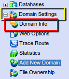 domain settings -> domain info